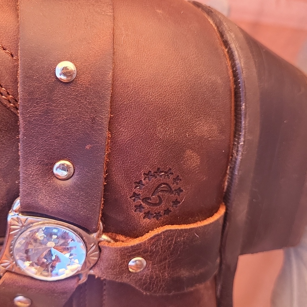 Caballo Dorado Brown Leather Cowgirl Boots, Womans Size 27 - Picture 6 of 11